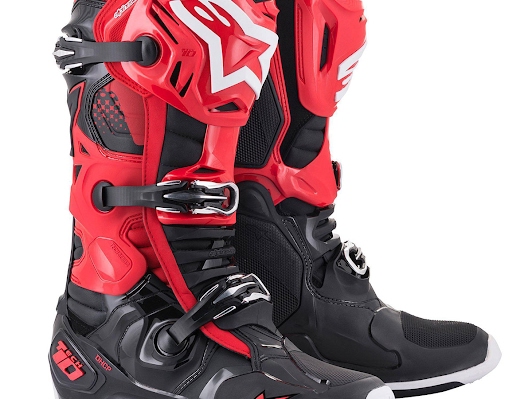 Alpinestars TECH10 ブーツ レッド/ブラック| Dirtbikeplus (ダート 
