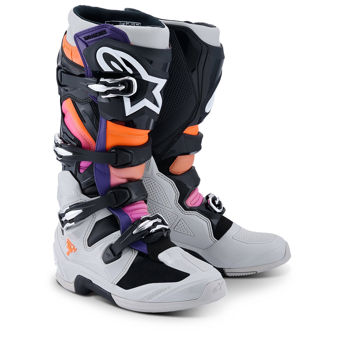 Alpinestars TECH7ブーツ ブラック/ライトグレー/オレンジフロー