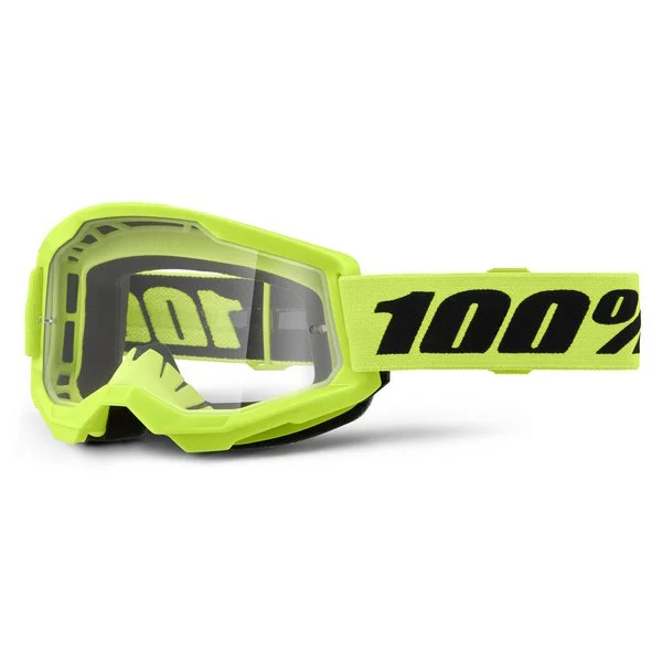 100% STRATA2 ゴーグル Neon Yellow| Dirtbikeplus (ダートバイクプラス)