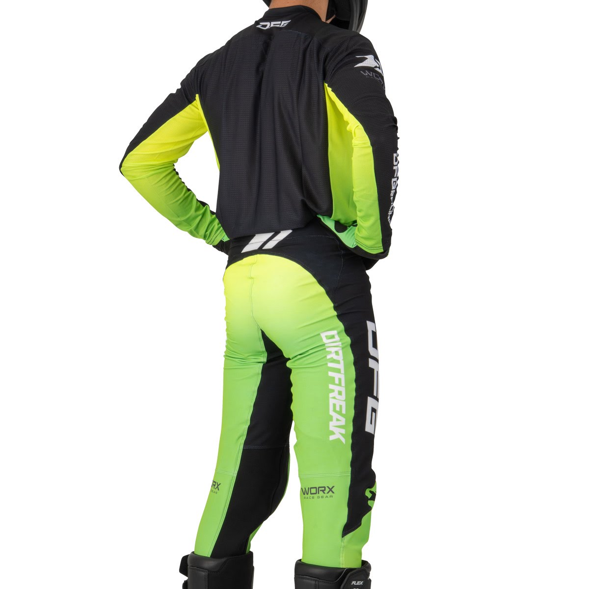 DFG ワークスジャージ ファクトリー ブラック/グリーン| Dirtbikeplus