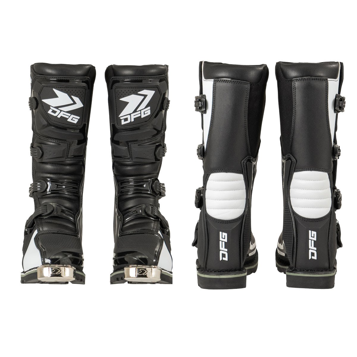 DFG フレックスブーツ2.0 オフロード ブラック/ホワイト| Dirtbikeplus