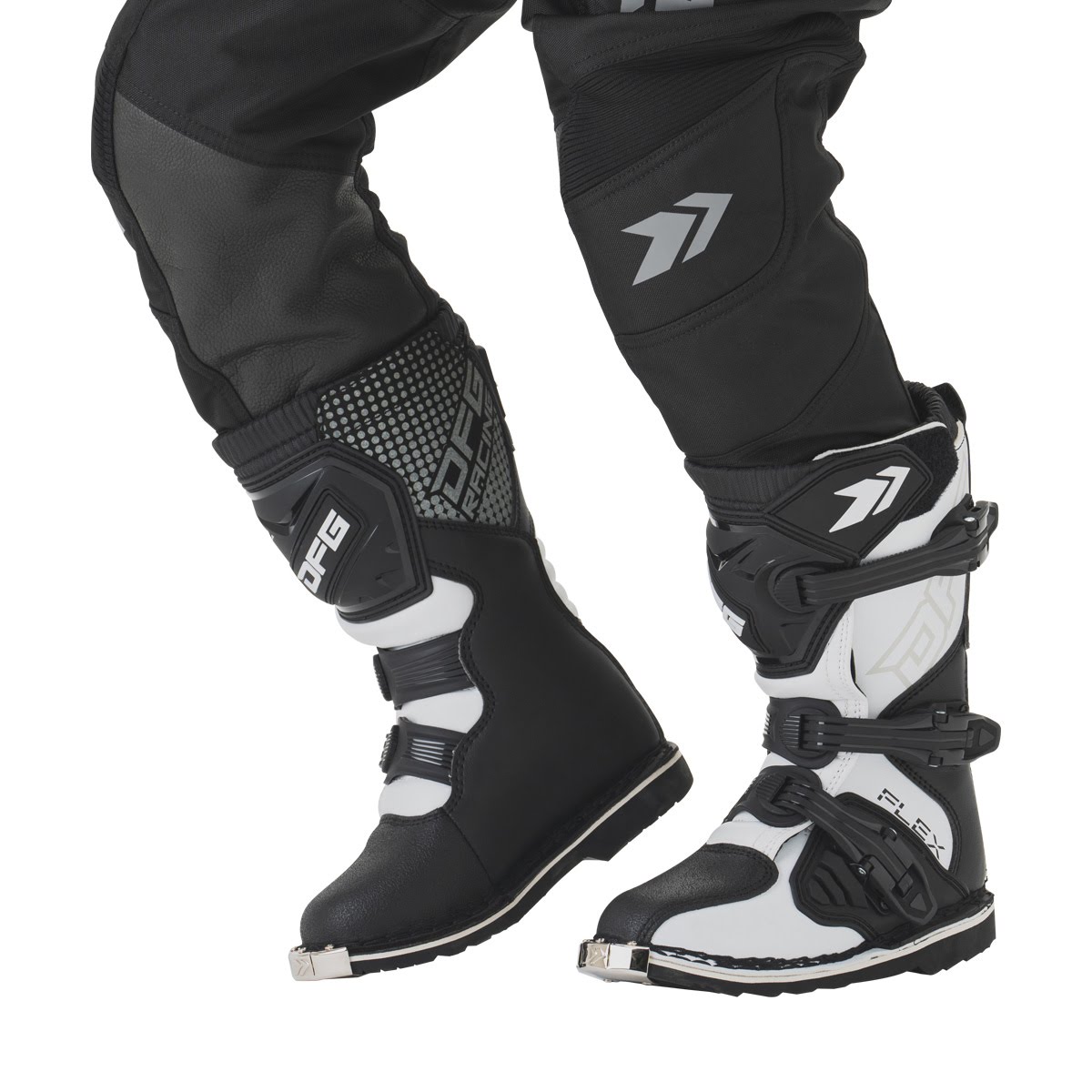 DFG キッズ フレックスブーツ ブラック/ホワイト| Dirtbikeplus