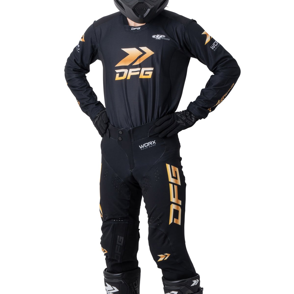DFG ワークスパンツ ブラック/ゴールド| Dirtbikeplus (ダートバイク