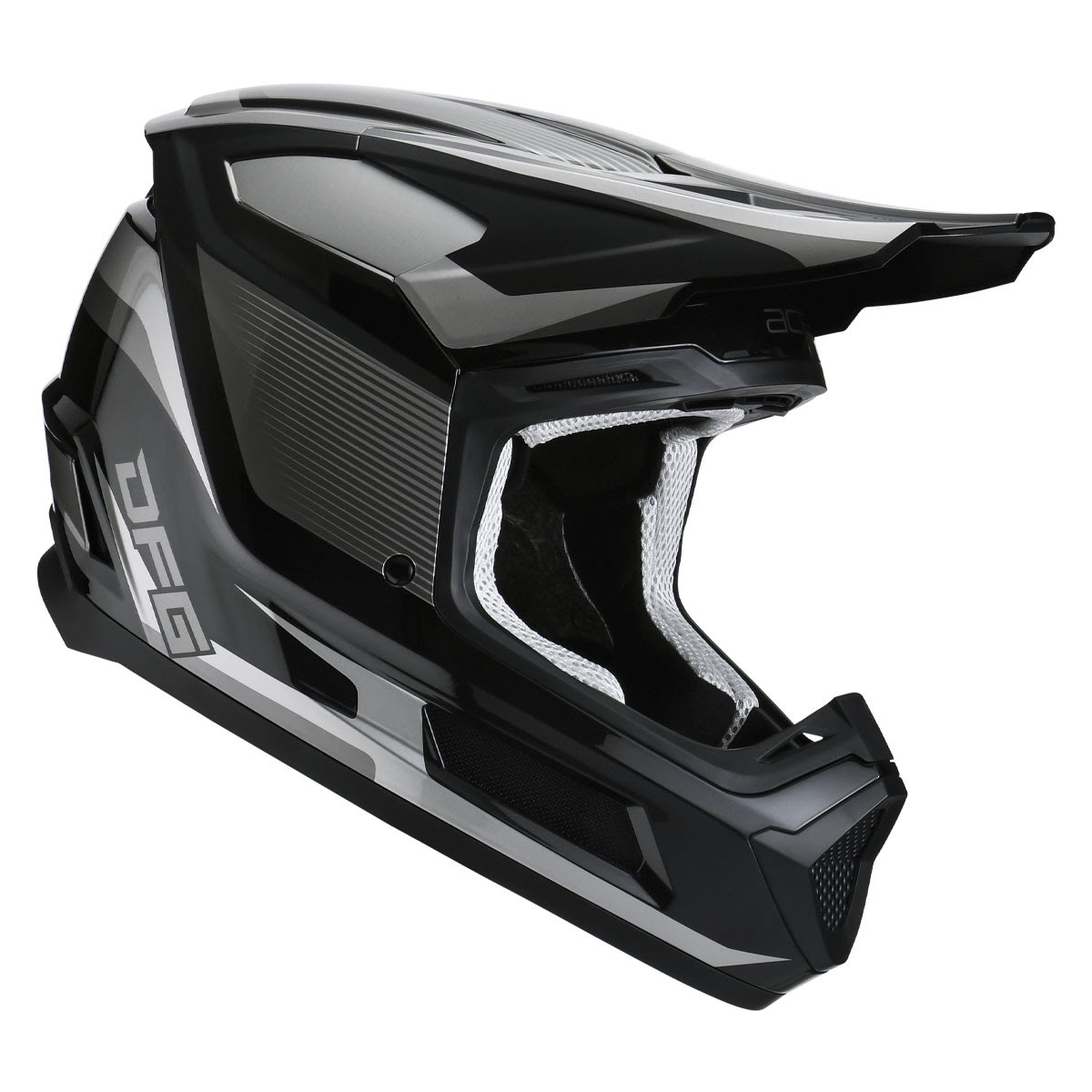 DFG エースヘルメット ブラック/シルバー| Dirtbikeplus (ダートバイク