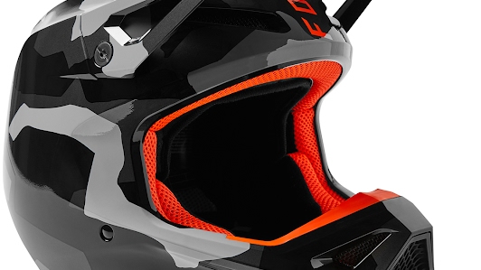 FOX RACING V1ヘルメット バンカー グレーカモ| Dirtbikeplus (ダート 