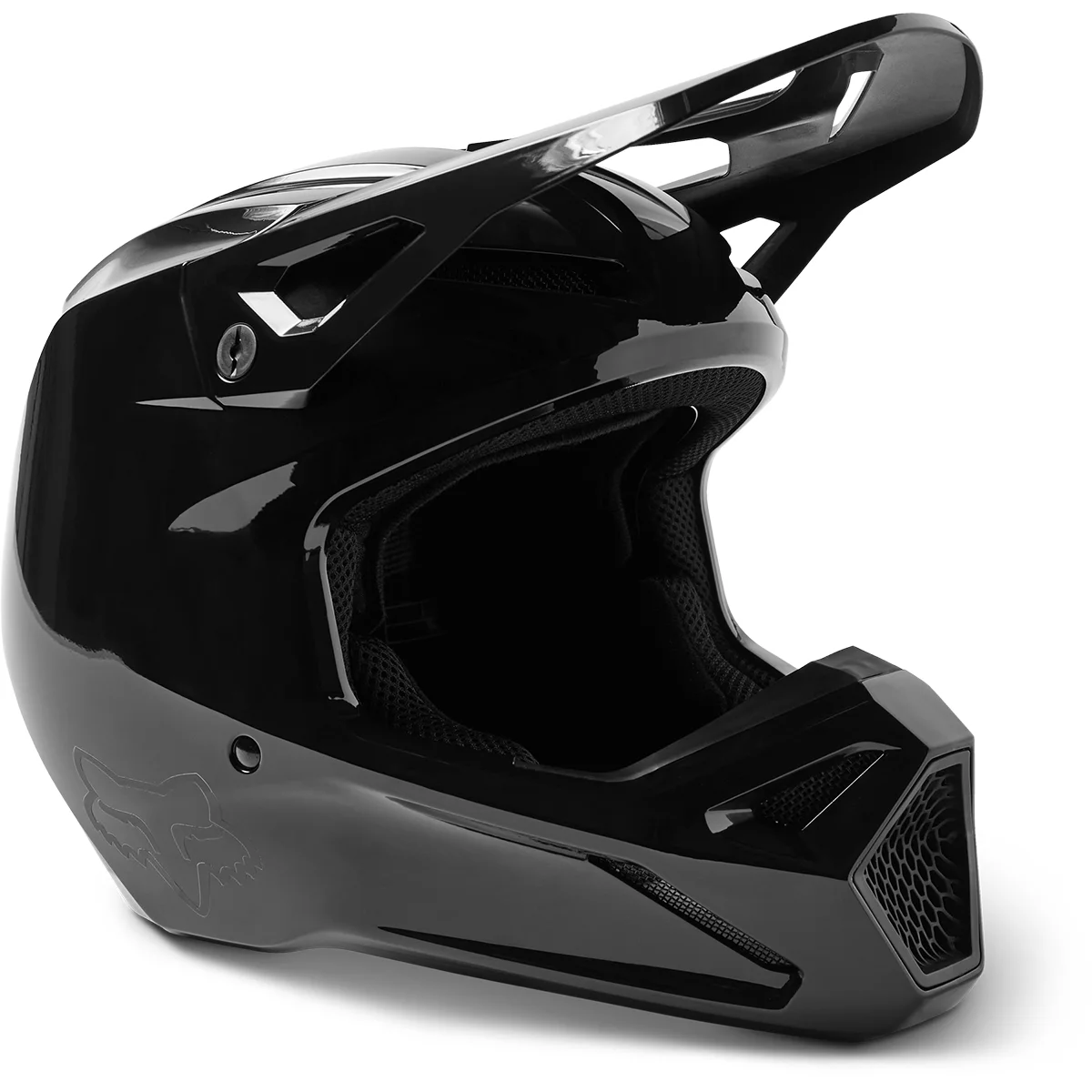 FOX RACING V1 ヘルメット ソリッド ブラック| Dirtbikeplus (ダート 
