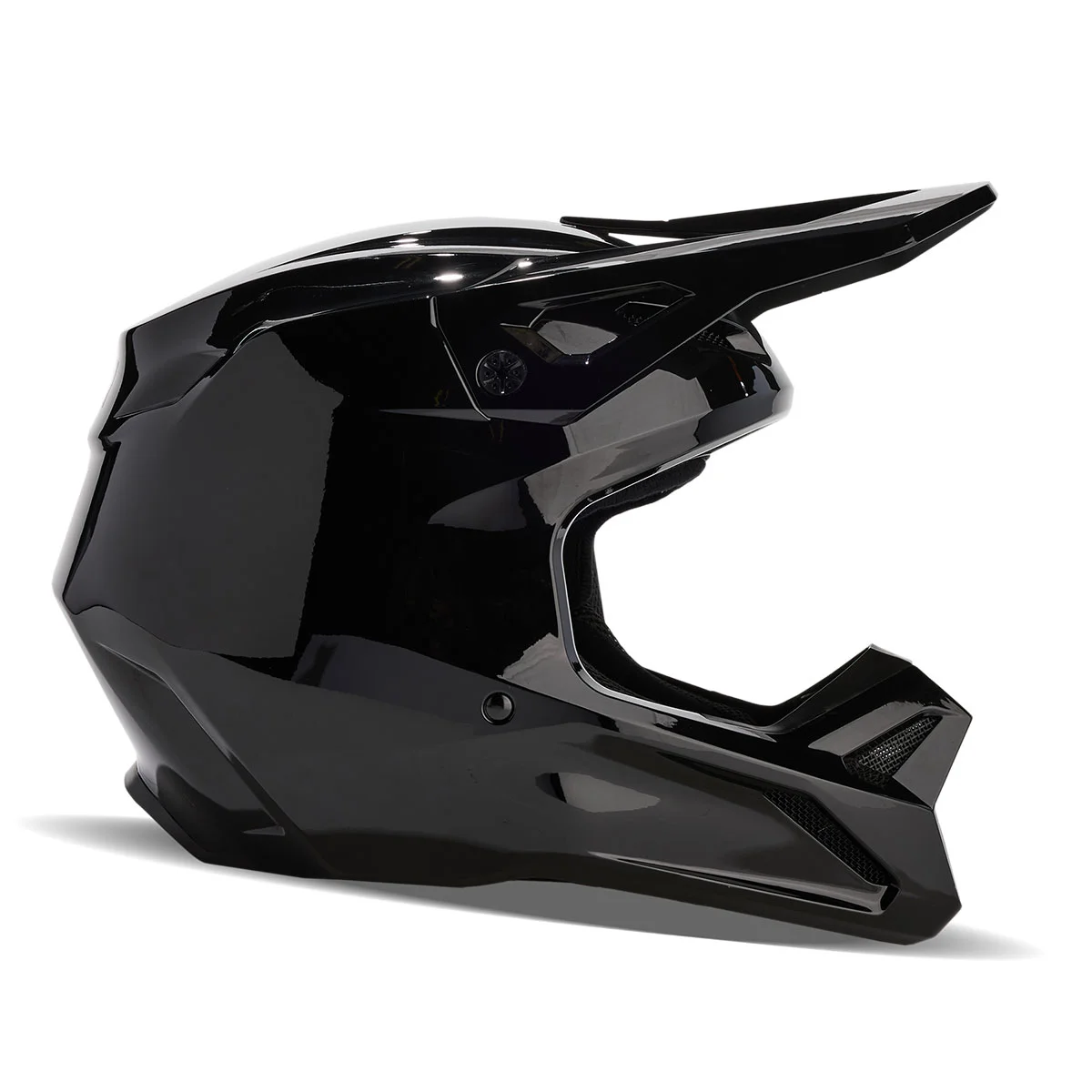 FOX RACING V1ヘルメット ソリッド ブラック| Dirtbikeplus (ダート
